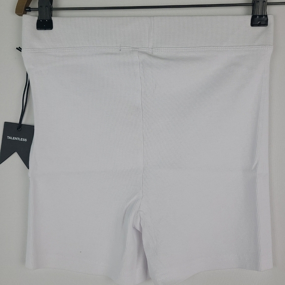 TALENTLESS Pants - NEW TALENTLESS Women's 3" Bone Ribbed Biker Shorts Sz M Stretch $49 NWT